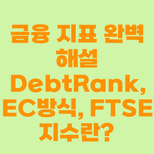 금융 지표 완벽 해설 DebtRank, EC방식, FTSE 지수란?