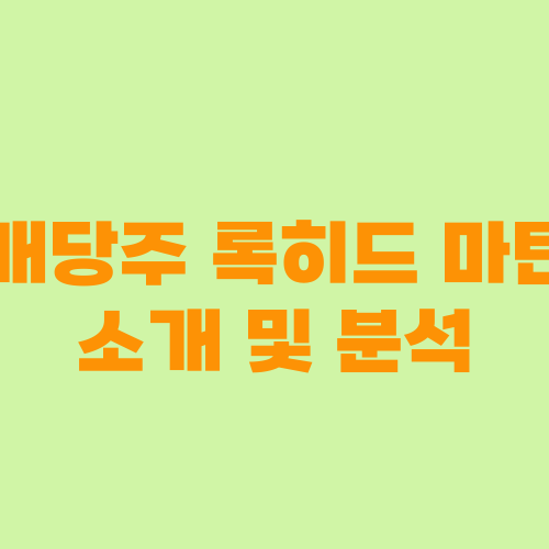 배당주 록히드 마틴 소개 및 분석