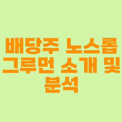 배당주 노스롭 그루먼 소개 및 분석